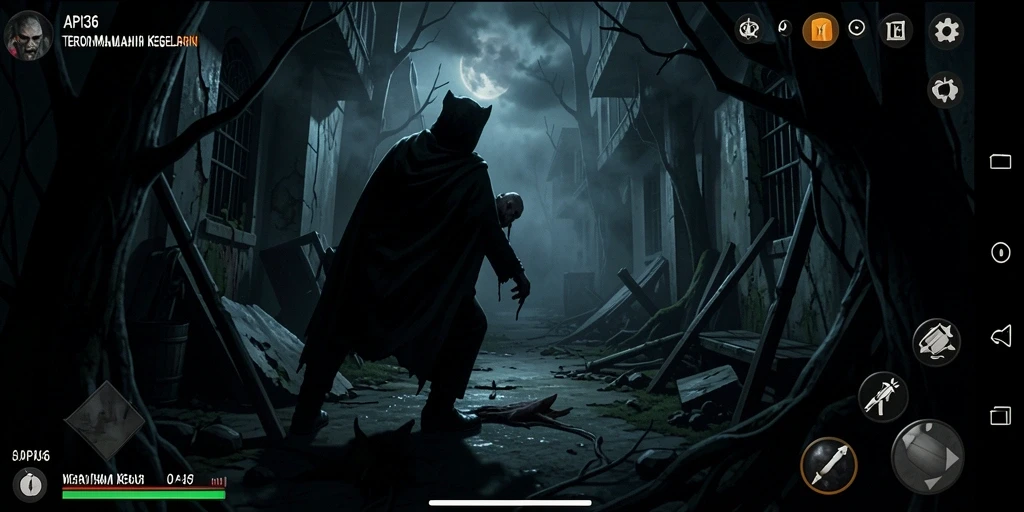 Gameplay seram di API36 dengan suasana mencekam penuh ketegangan.