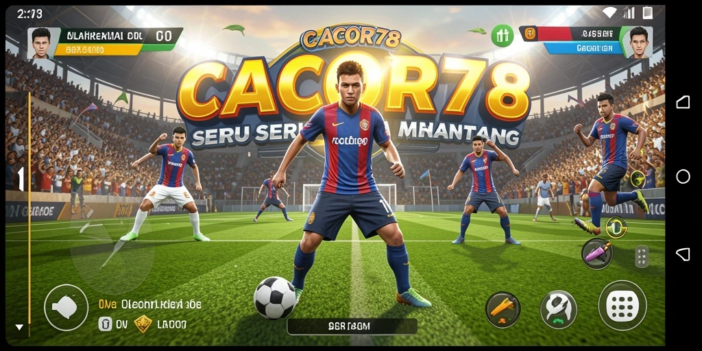 Tampilan utama gameplay CACOR78 yang menampilkan aksi olahraga yang mendebarkan.