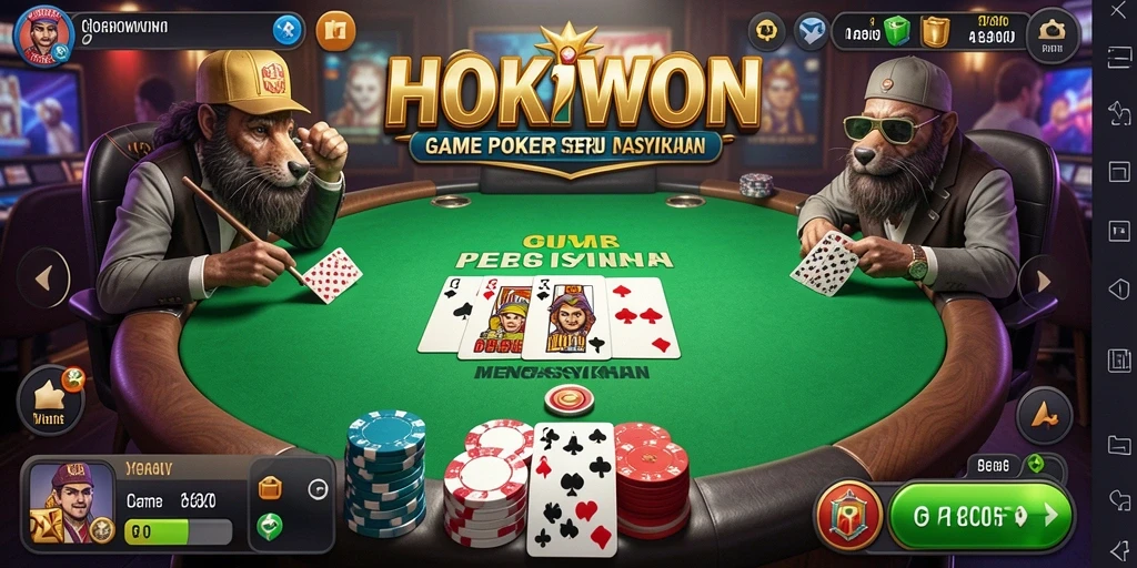 Tampilan gameplay HOKIWON yang seru dalam permainan Poker.