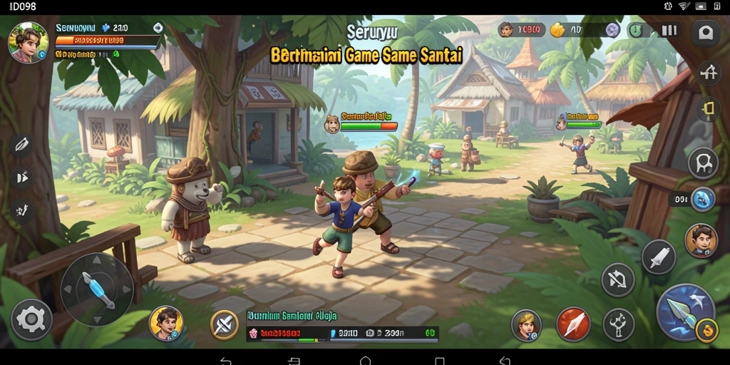 Screenshot menunjukkan gameplay seru ID098 dalam suasana santai.