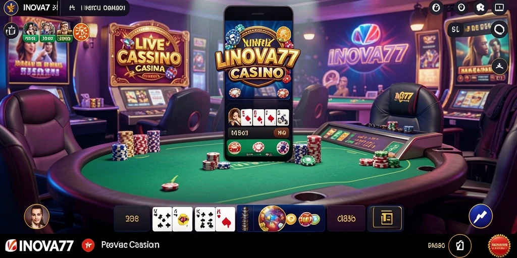 Tampilan permainan Live Casino yang mendebarkan dengan dealer profesional.