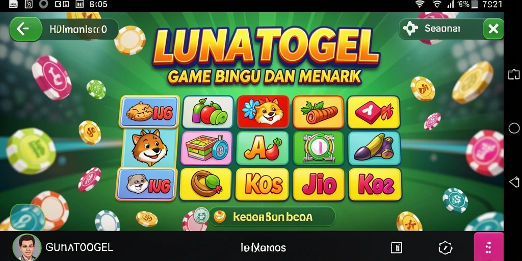 Screenshot utama LUNATOGEL menampilkan gameplay seru Bingo.