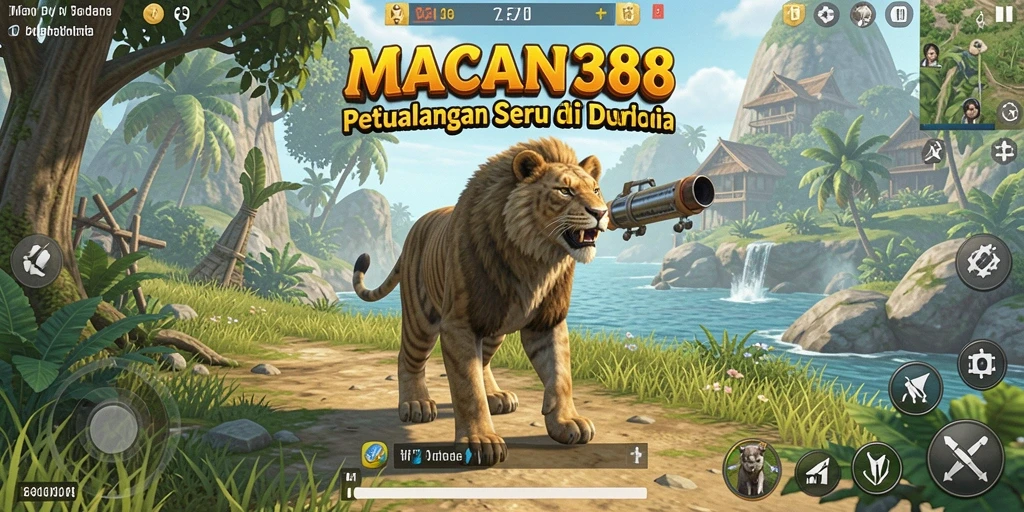 Screenshot gameplay MACAN388 menampilkan petualangan di dunia terbuka.