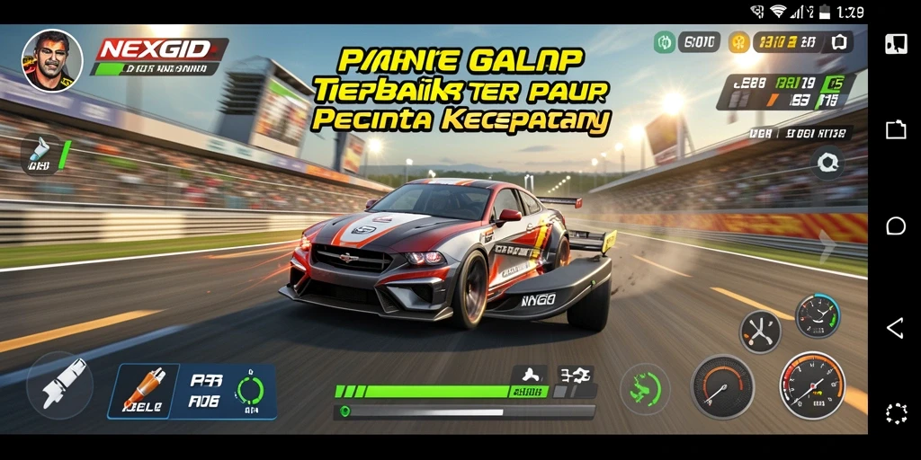 Tangkapan layar gameplay balap NEXGID yang mendebarkan dan penuh aksi.