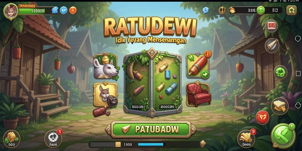 Tampilan utama gameplay <strong>RATUDEWI</strong> yang menarik dengan sistem Idle yang memikat.