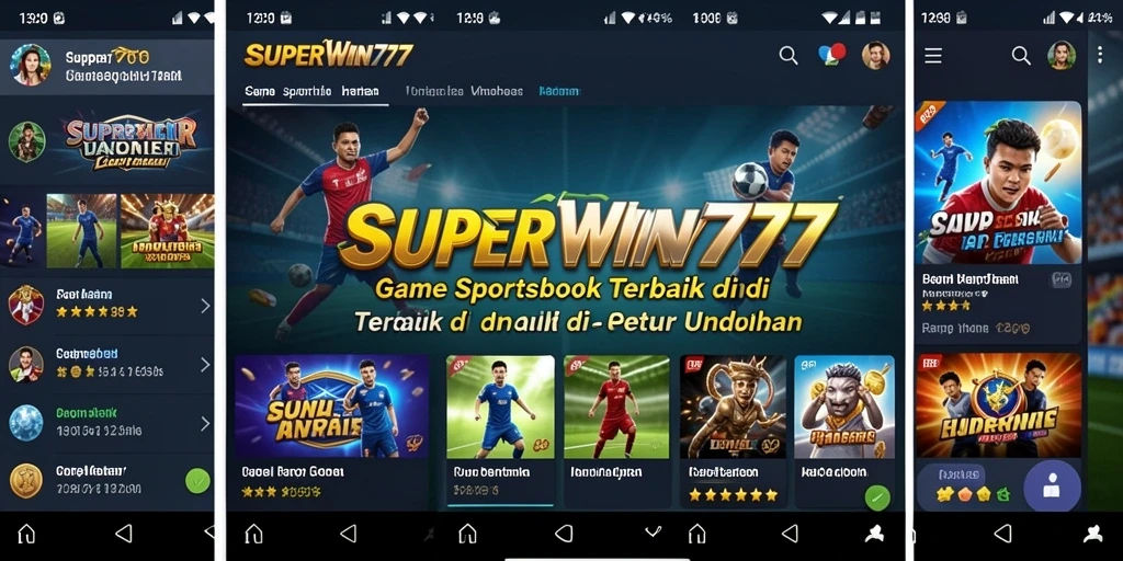 Tampilan utama SUPERWIN777 dengan fitur taruhan olahraga.