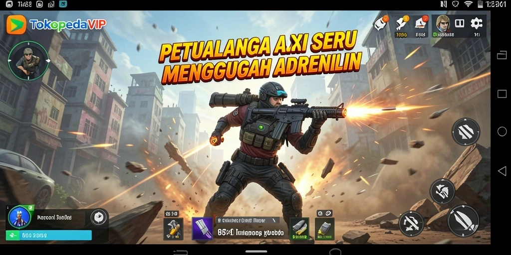 Tampilan gameplay aksi seru TOKOPEDIAVIP yang mendebarkan.