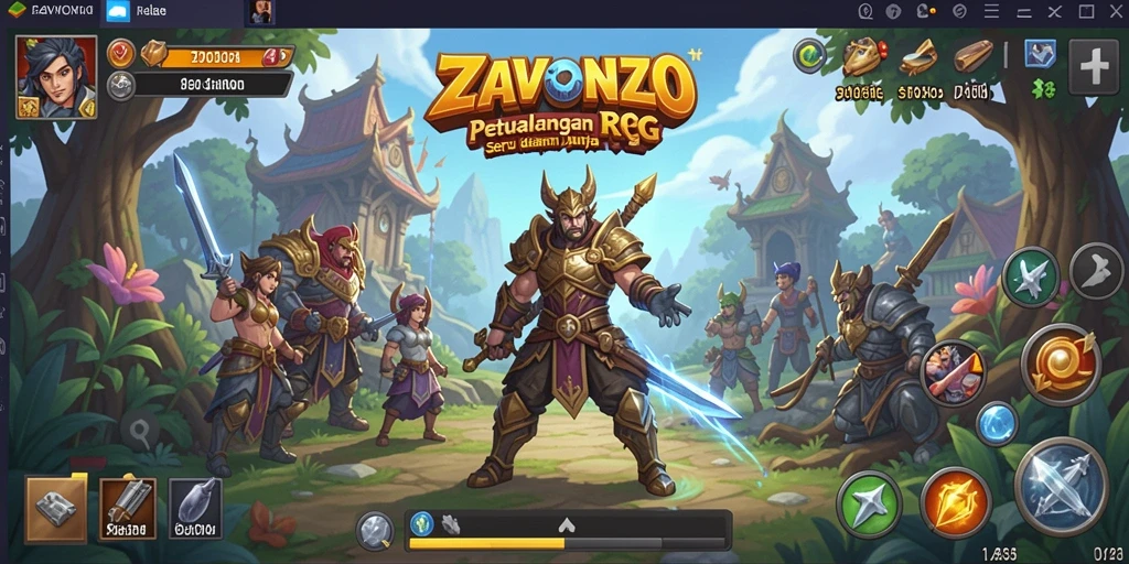 Tampilan gameplay menarik dari ZAVONZO dengan petualangan RPG yang seru.